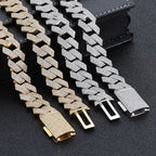 Iced Out Cuban Chain Necklace Stainless Steel 15MM