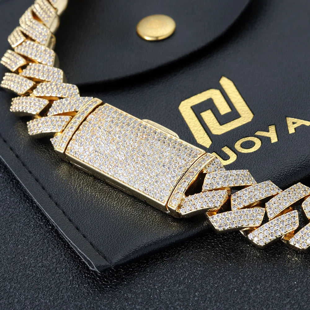 Iced Out Cuban Necklace Stainless Steel 16MM 3-Row