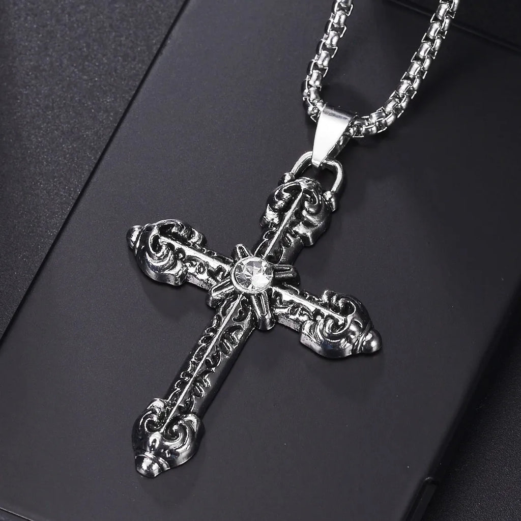 Cross Pendant Necklace — Stainless Steel