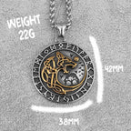 Norse Mythology Viking Wolf Necklaces Men Stainless Steel Viking Runes Vegvisir Amulet Pendant Scandinavian Vintage