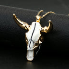 Horn Cow Bull Head Pendant Necklace Resin Goat Pendant Ox Satan Amulet Hip-hop Collar Thin Chain Women Fashion Jewelry Gifts