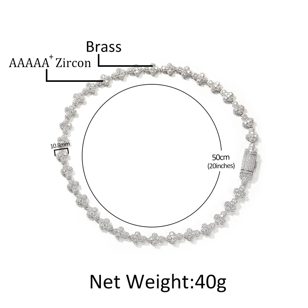 THE BLING KING 11mm Full Cross Charm Chain Bracelet For Men Sparkle Iced Out 5A+ Cubic Zirconia Tennis Link Hip Hop Punk Jewelry