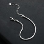 Star Snake Chain Bracelet 3mm — 316L Stainless Steel, 18cm+5cm