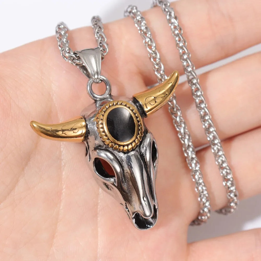 Vintage Domineering Bull Head Pendant Charming Men's Necklace Fashion Christmas Valentine's Day Gift Talisman Jewelry