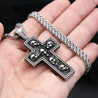 Unisex Multi Skull Cross Stainless Steel Pendant Necklace Gothic Dark Religious Skeleton Totem Jewelry Daily Punk Fashion Gift