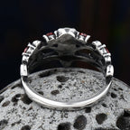316L Stainless Steel Gothic Accessories Lost Skull Ring With Red Stone For Man Women Punk Jewelry Couple Or Women Gift