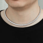 Luxury Hip Hop Tennis Necklace 3m/4m/5m Created Moissanite Gemstone Unisex Basic Tennis Chain Necklace Fine Jewelry Wholesale