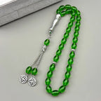 33Pcs Glass Rosary Muslim Prayer Keyring String Tassel Islamic Middle East Uae Dubai Arab Islam Car Pendant Jewelry