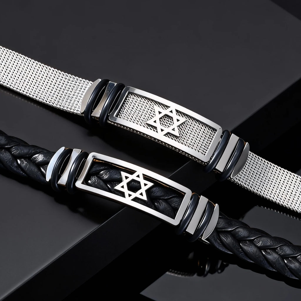 Star of David Watch Strap Bracelet — Stainless Steel