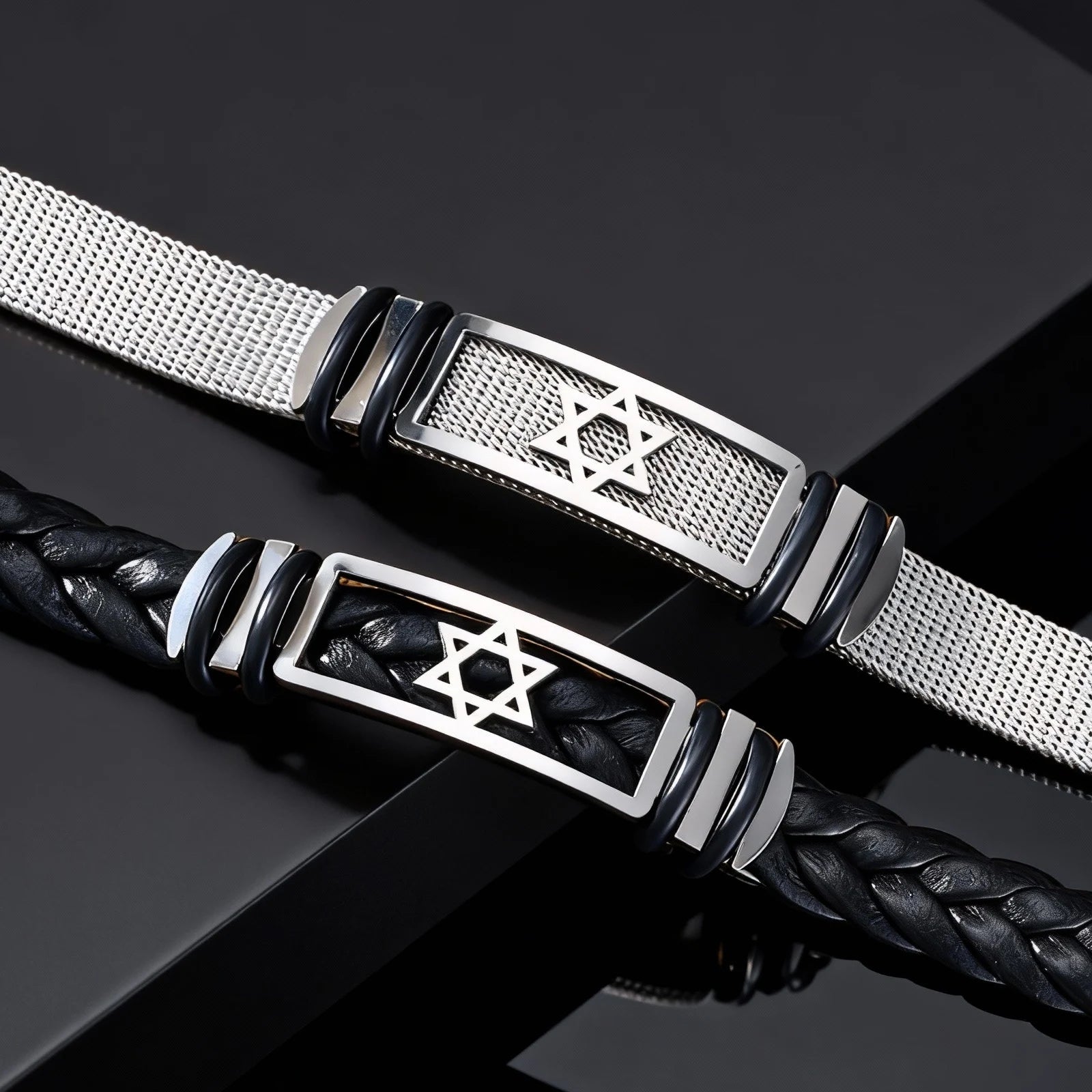 Star of David Watch Strap Bracelet — Stainless Steel