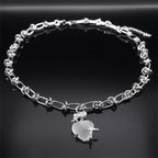 Iced Out Heart Star Pendant Necklace — Stainless Steel