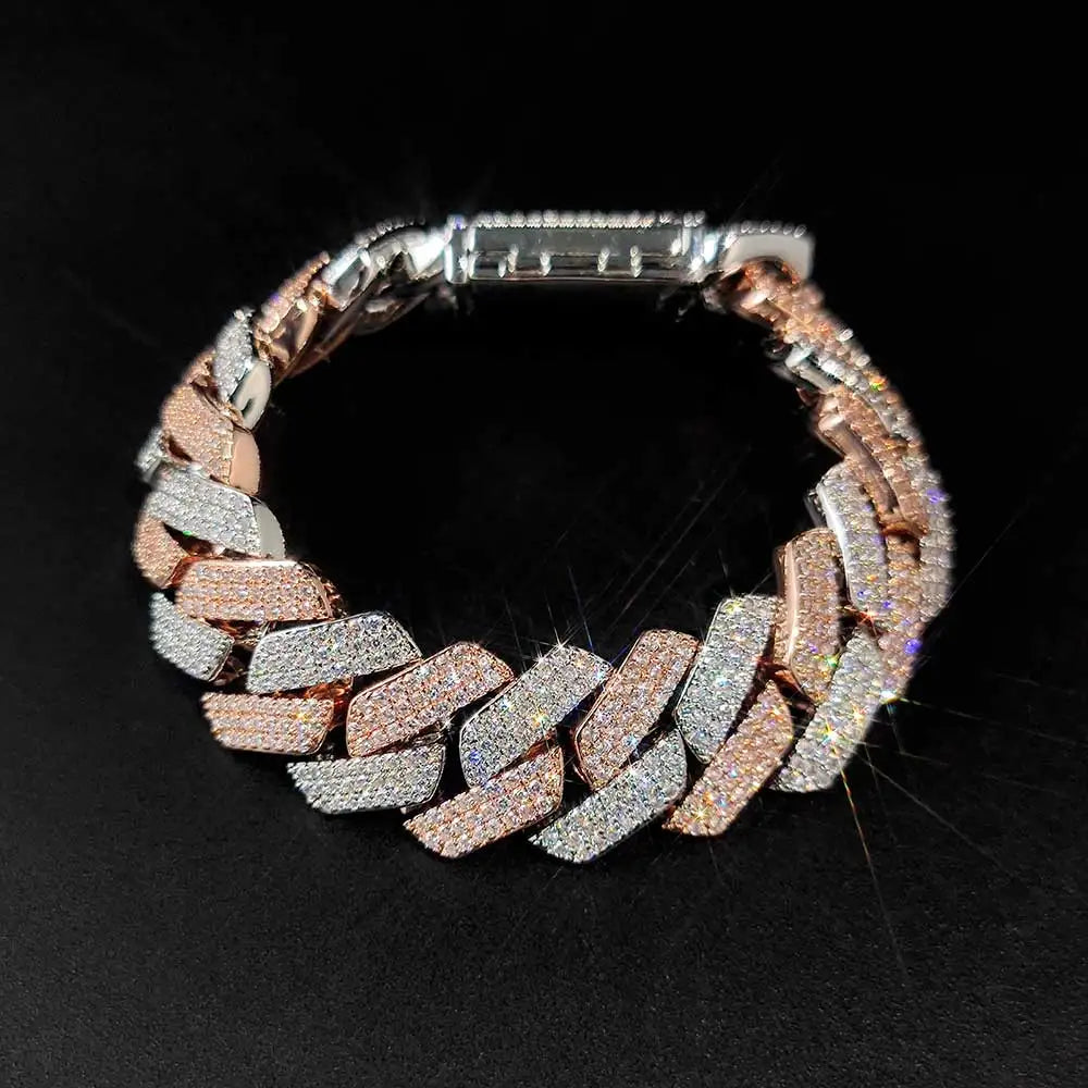 Two-Tone Iced Out Cuban Chain Necklace 20MM