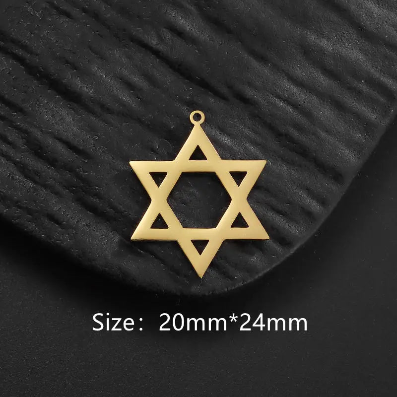 Star of David Pendant Necklace — Gold-Tone Metal