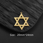 Star of David Pendant Necklace — Gold-Tone Metal