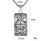 Silver Compass Pendant Necklace Stainless Steel
