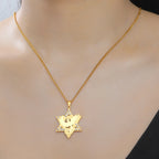 Star Hexagram Phoenix Star of David Pendant Necklace Supernatural Amulet Chain For Woman Men Crystal Stainless Steel Jewelry