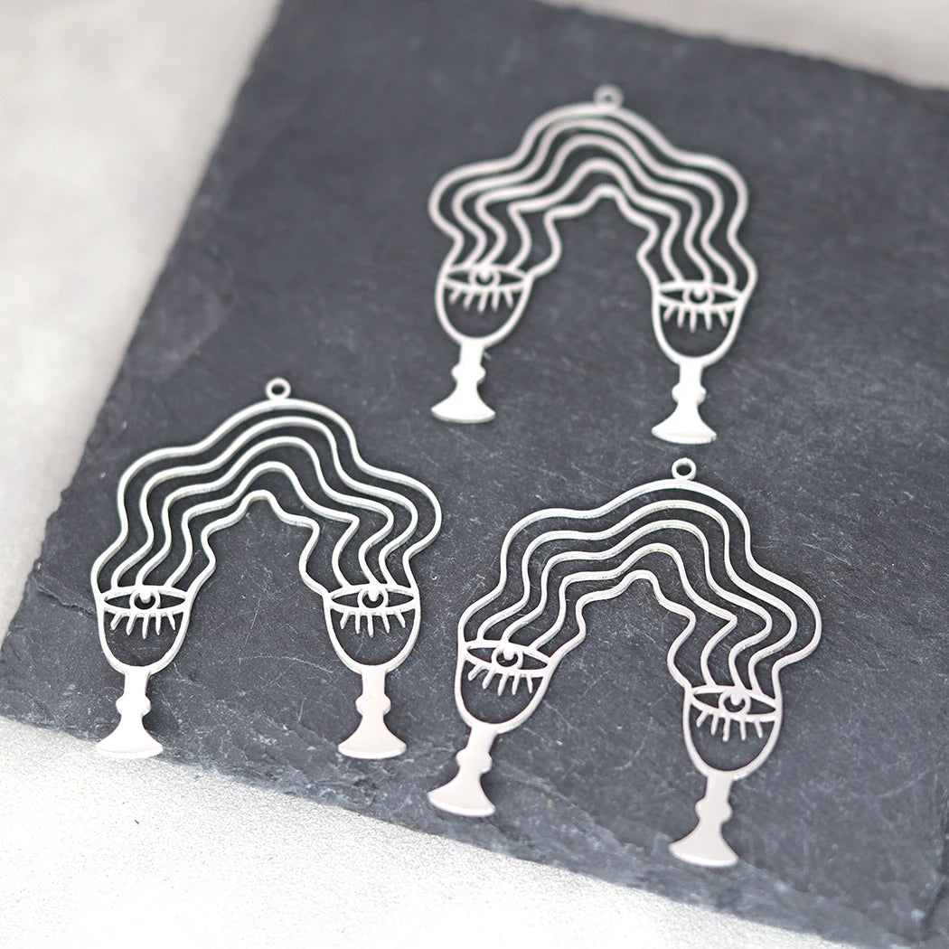 3pcs Eye of Horus Charms DIY Craft Tassels Earrings Necklace Jewelry Making Devil Eye Amulet Stainless Steel Pendant