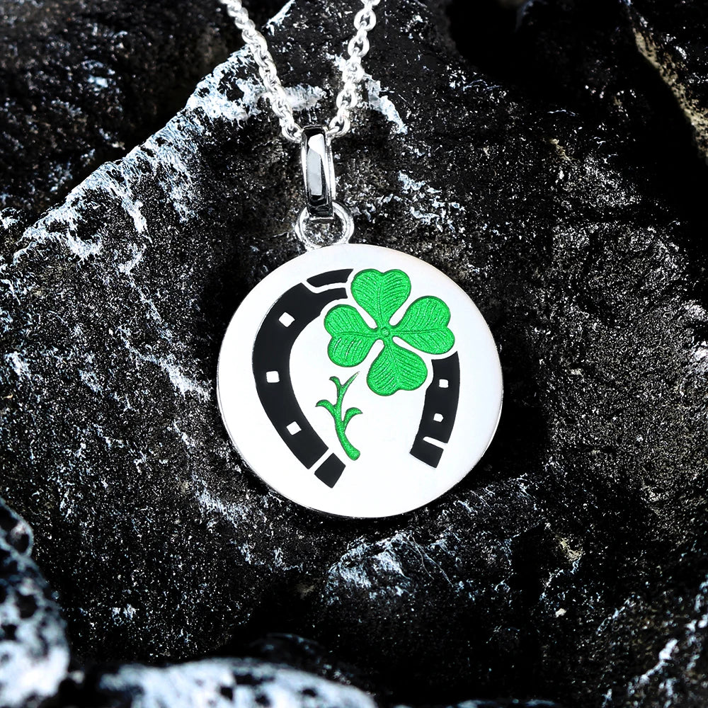 Clover Horseshoe Pendant — 925 Silver