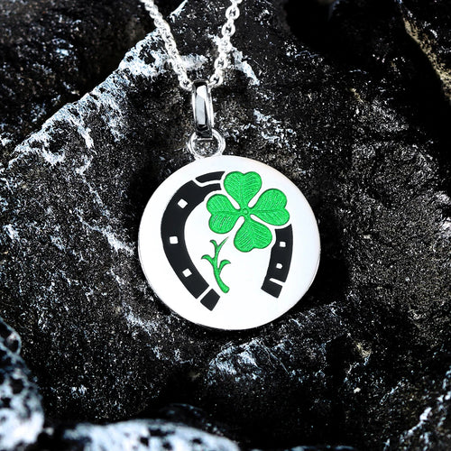 Clover Horseshoe Pendant — 925 Silver