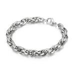 7/11mm Twisted Chain Bracelet for Men Woman Stainless Steel Charm Men's Wristband Gold Color Bangles Bracelets Jewelry