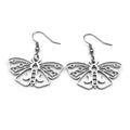 Butterfly Silver Earrings Gothic Crescent Moon