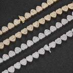 Iced Out Heart Necklace Stainless Steel 12MM