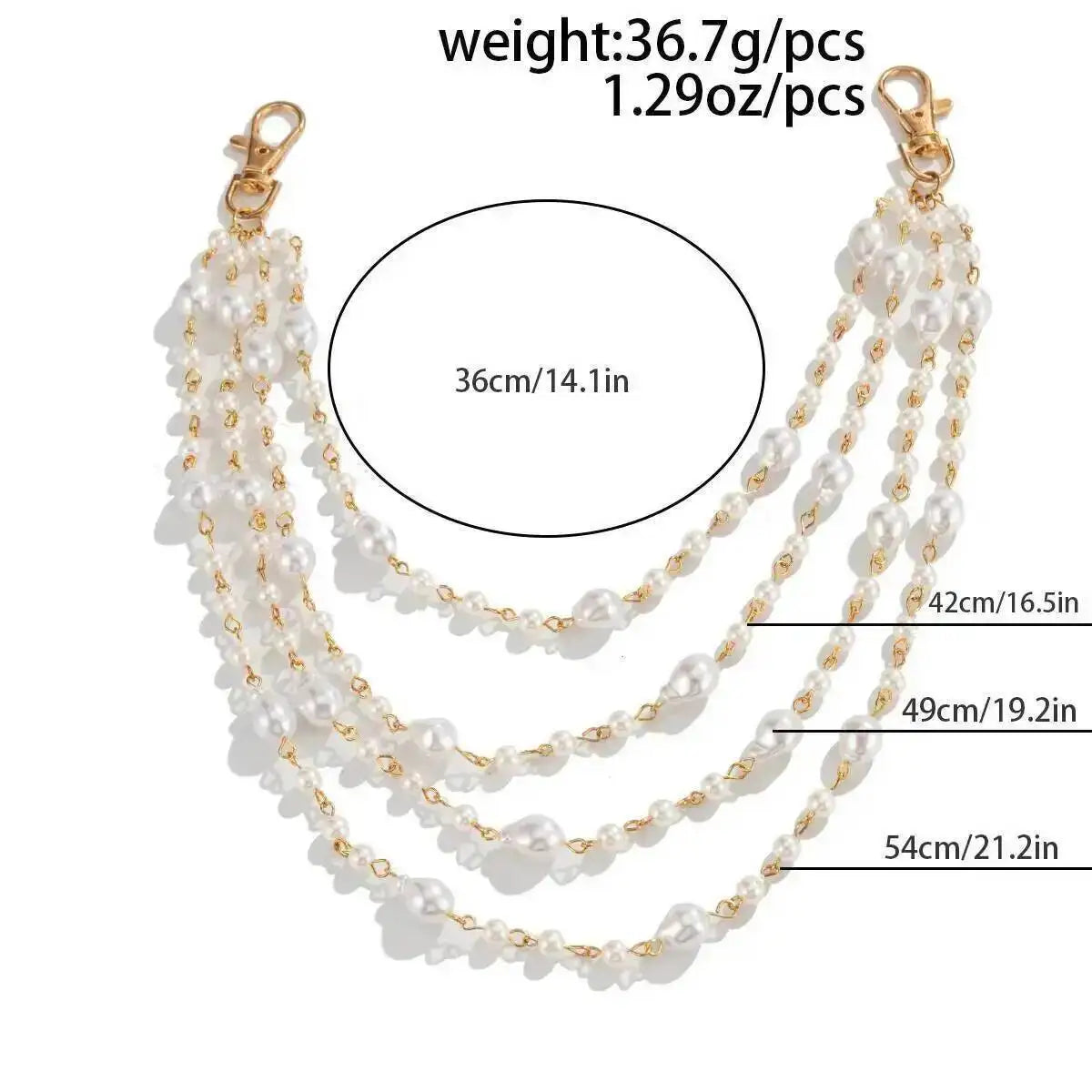 Multi-Layer Pearl Trouser Keychain — Zinc Alloy