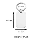 10pcs New Keychain Blank Mirror Polishing Stainless Steel ID Dog Tag Waterproof Jewelry DIY Custom Keyring for Women Men