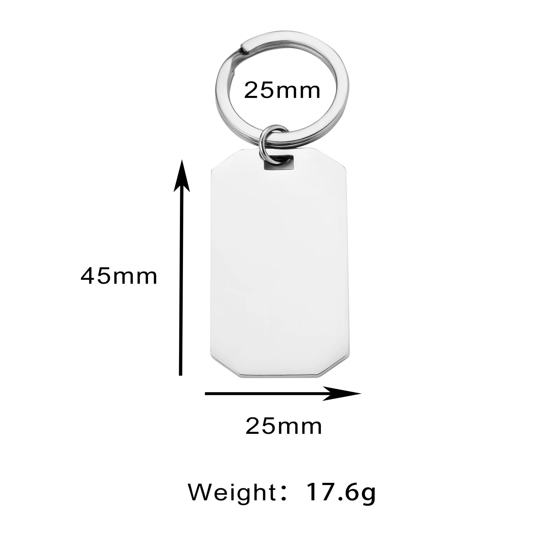 10pcs New Keychain Blank Mirror Polishing Stainless Steel ID Dog Tag Waterproof Jewelry DIY Custom Keyring for Women Men