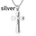 Double-Layer Cross Stainless Steel Pendant Necklace