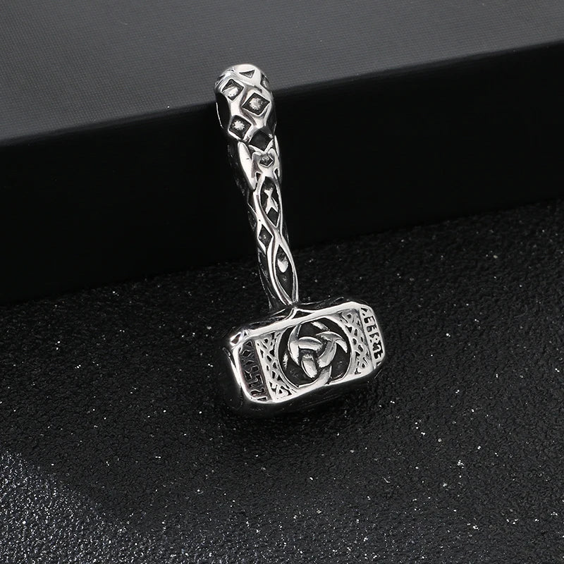 Trendy Retro Crow Prairie Wolf Double Sided Viking Tomahawk Pendant Necklace Charm Men's Necklace Metal Accessorie Party Jewelry
