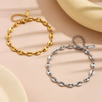 316L Stainless steel coffee bean Chain Necklace Cute pig nose chain bracelet Punk Hip Hop DIY jewelry Handmade necklace