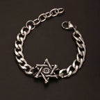 Medieval Norse Viking Rune Wolf Bracelet Man Stainless Steel Valknut Witch Knot Compass Bracelet for Men Scandinavian