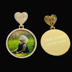 Gold Heart Photo Pendant Necklace 18K Iced Out