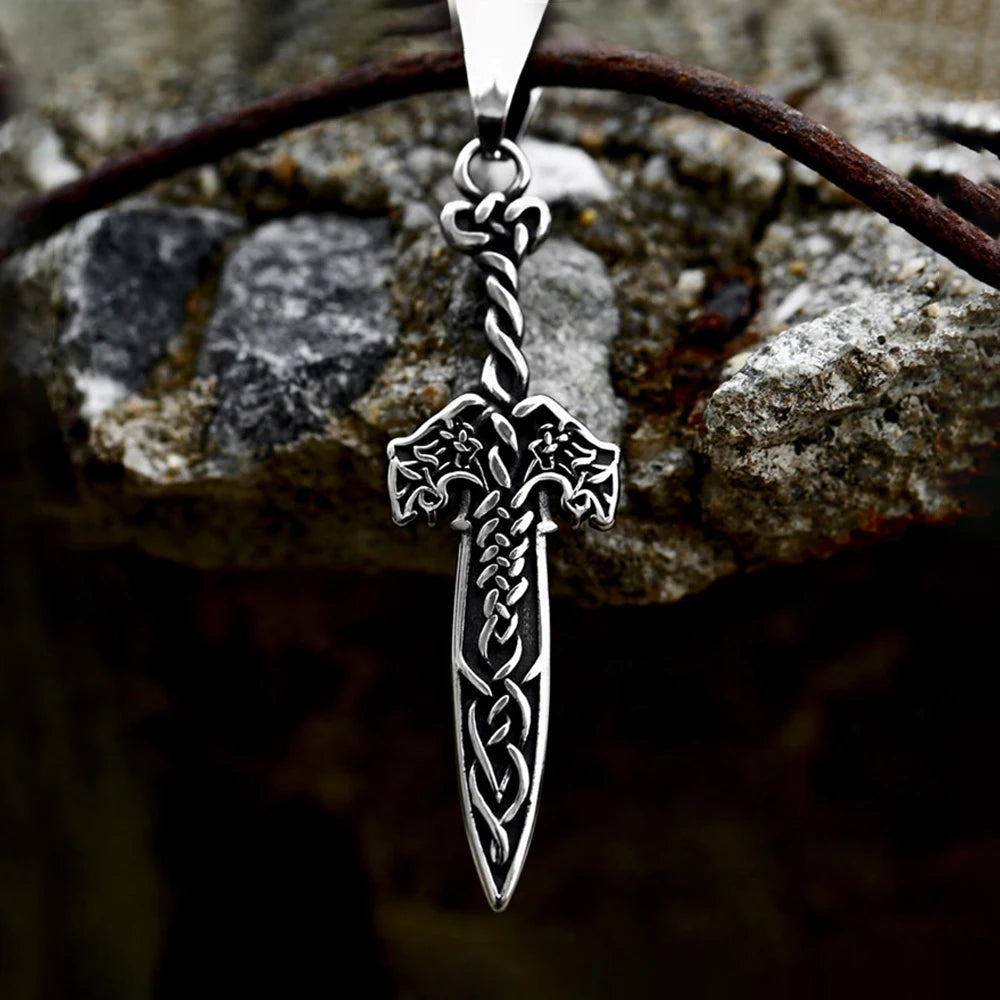 Celtic Sword Pendant — Stainless Steel