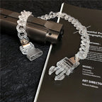 HANGZHI 2021 NEW Hip Hop Punk Titanium Steel Street Men and Women Letters Metal Safety Buckle Necklace Fashion Jewelry