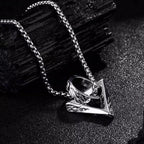 Geometric Triangle Circle Pendant Necklace — Box Chain