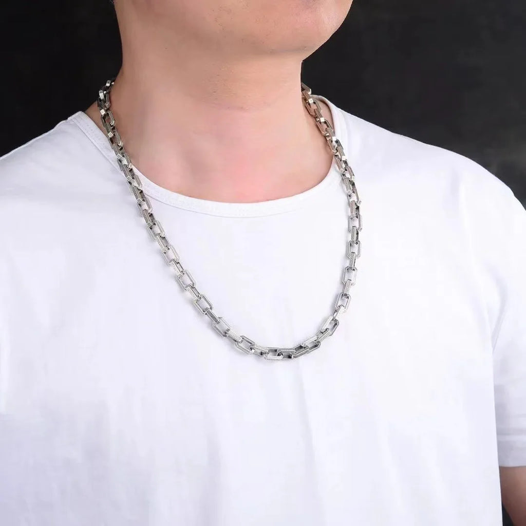 Brass Punk Hiphon rock link Chain Cool Necklace Clavicle Chain Necklace For Women Men Girls Party Jewelry