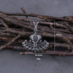 Viking Mjolnir Thor's Hammer with Odin Triangle Rune Necklace Men's Vintage Hip Hop Charm Pendant Stainless Steel
