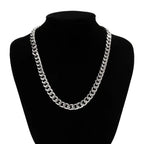 Simple Stainless Steel Cuban Chain Necklace for Men Gold Silver Color Metal Chain On The Neck Choker Jewelry Party Male DIY Gift