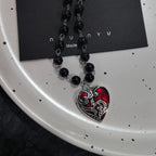 Gothic Death Moth Silver Pendant Necklace