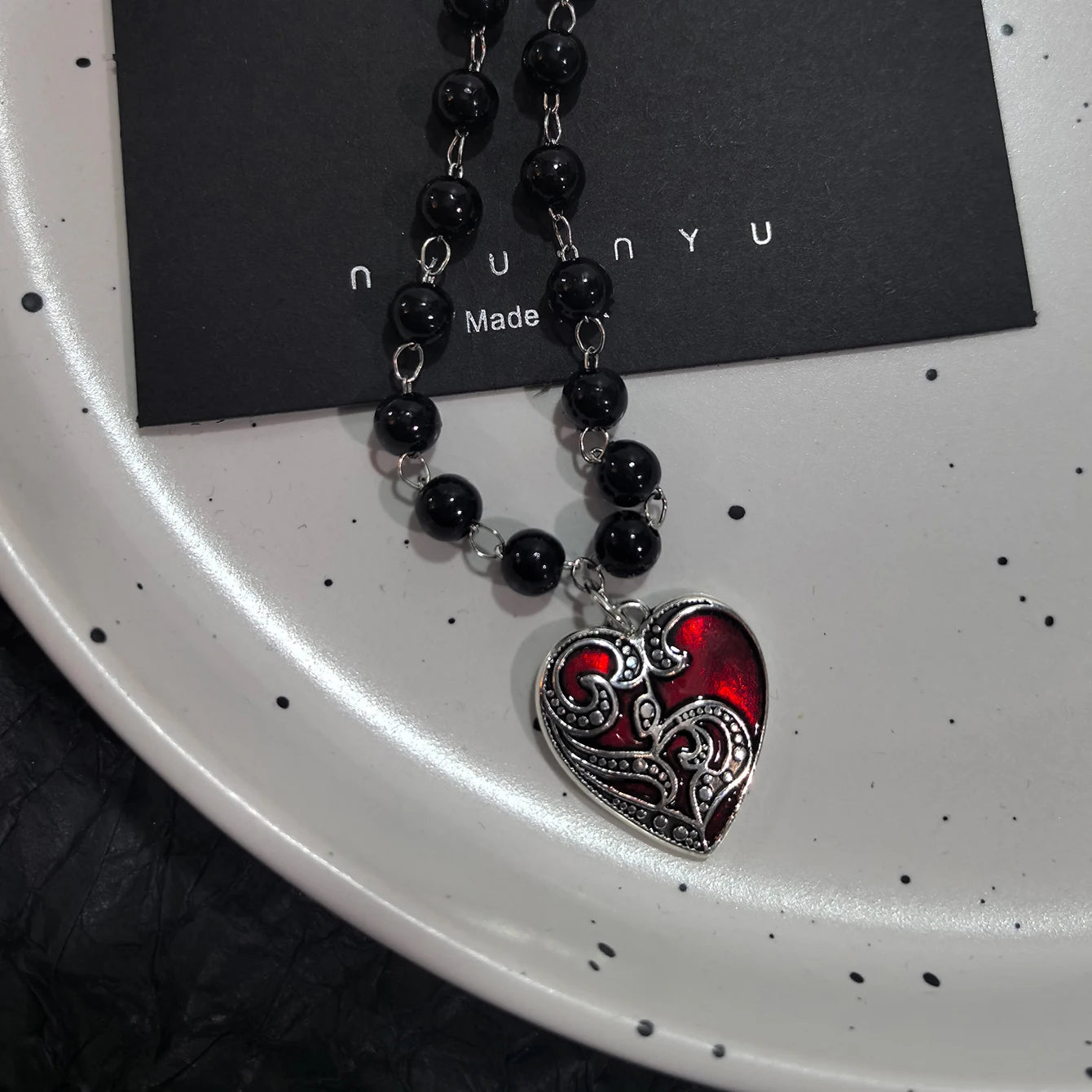 Gothic Death Moth Silver Pendant Necklace