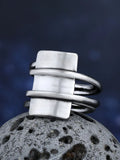 Viking Hammer Geometric Band Ring for Men — Stainless Steel