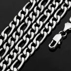 925 Sterling Silver 40-75cm Figaro Chain Necklace Men Women Fashion Simple Chain Wedding Christmas Gift Jewelry