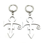 Steampunk Steel Earrings Rip Memorial Symbol Love
