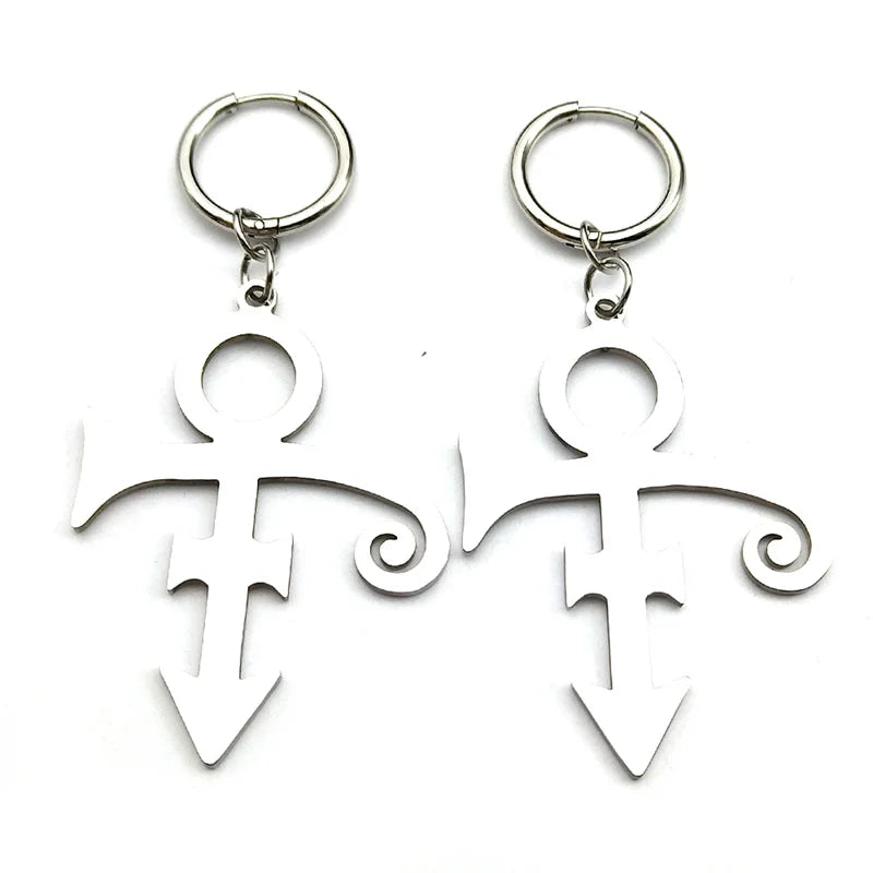 Steampunk Steel Earrings Rip Memorial Symbol Love