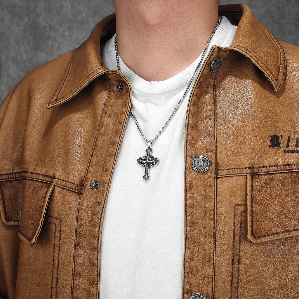 Satan Cross Pendant Necklace — Stainless Steel