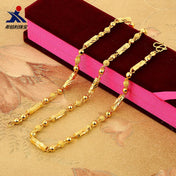 Gold-Tone Hexagonal Column Pendant Necklace
