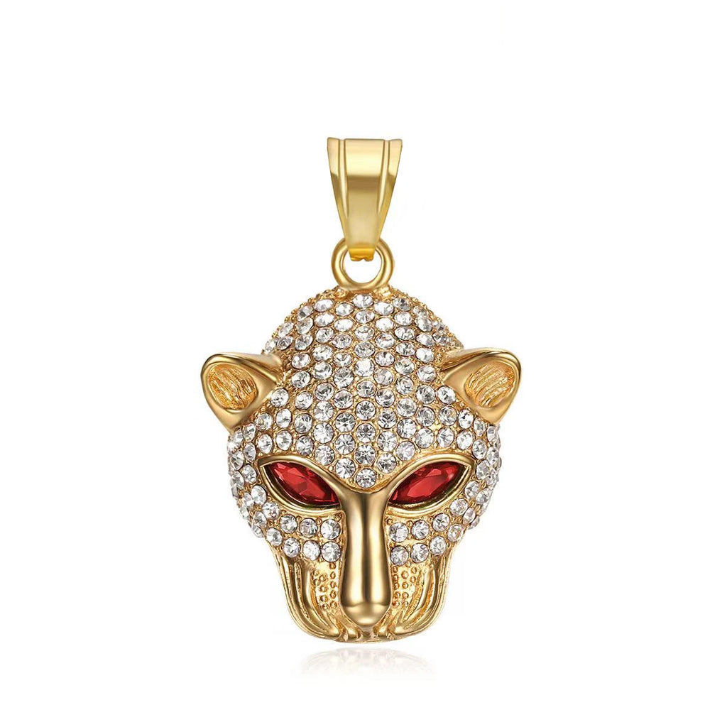 Vintage Leopard Head Pendant Necklace — Stainless Steel