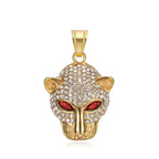 Vintage Leopard Head Pendant Necklace — Stainless Steel